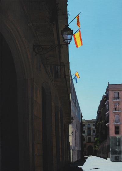 Picture of flags in Barcelona